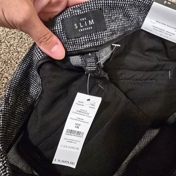 NEW NWT Women's WHBM "Comfort Stretch Slim Trouser" Gray Dress Pants | Size 4 - Picture 10 of 11